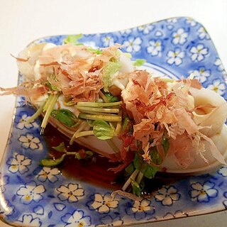 ゆずポン酢/マヨで　豆苗と竹輪の冷奴